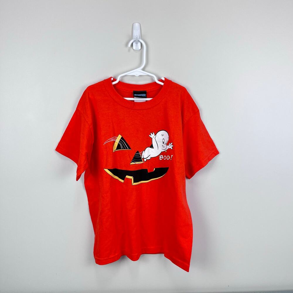 Vintage Y2K Casper the Friendly Ghost Jack-o-Lantern T-Shirt Kids Medium